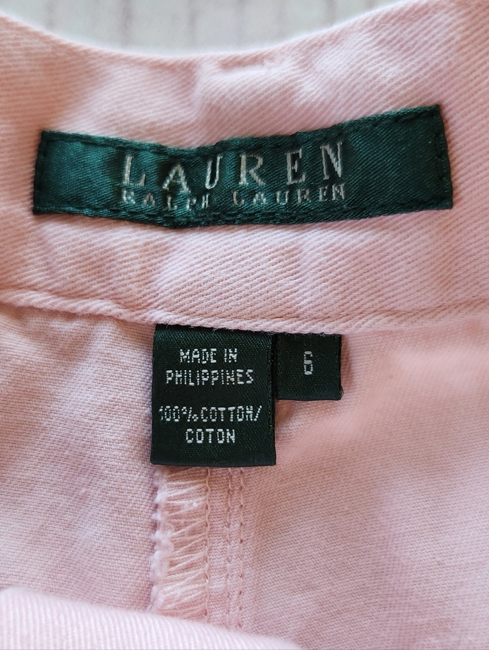 **SOLD** Lauren Ralph Lauren High Waisted Light Pink Cotton Shorts | Size 6 - Picture 5 of 6